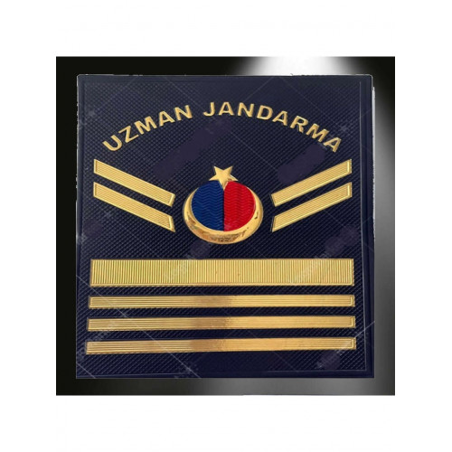 Asayiş Yelek Için Minyatür Uzman Jandarma 7 Kademeli Çavuş 3D Plastik Rütbe Cırtlı