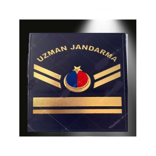 Uzman Jandarma 5 Kademeli Çavuş Asayiş 3D Plastik Rütbe, Çift, 2025 Yeni Tip Cırtlı, Standart Ölçü,