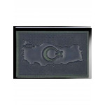 Türkiye Haritası Ay Yıldız 3D Plastik Tpu Siyah Patch, Yeni Tip, Cırtlı, Standart Ölçü,