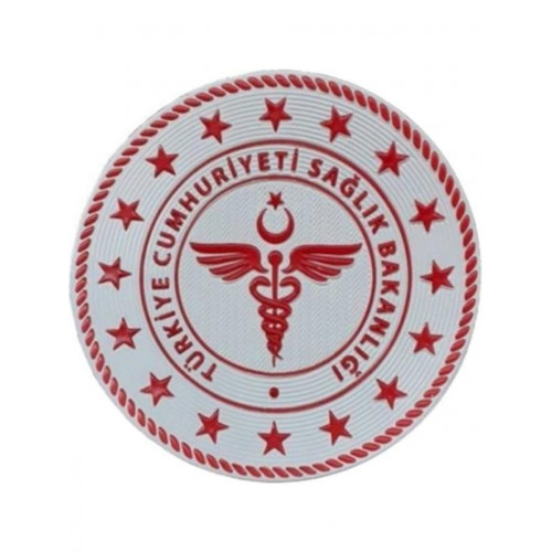 Sağlık Bakanlığı 3D Arması Beyaz 7 Cm, Yeni Model Tip Cırtlı, Standart Ölçü, 1.sınıf Ultra Kalite