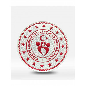 Gençlik ve Spor Bakanlığı Gögüs Arması 7 cm 3D Plastik Tpu, Yeni Tip, Cırtlı, 1.sınıf Kalite