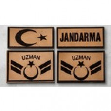 Çukurova Ütü Bizon Derisinden Combat Tişort Için 3 Lü Takım ''rütbe, Türk Bayrağı ve Jandarma'' Patch