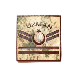 Kamuflaj J. Asayiş 2 Kademeli Uzman Çavuş 3D Plastik TPU Rütbe, Çift, 2025 Yeni Tip, Cırtlı