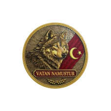 Vatan Namustur, Yuvarlak Patch Cırtlı 7 cm 3d Plastik