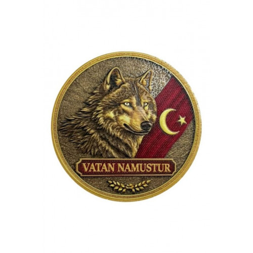 Vatan Namustur, Yuvarlak Patch Cırtlı 7 cm 3d Plastik