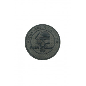  "Kaçma Yorgun Öleceksin " Kuru Kafa Siyah patch Arma 7 cm 3d, 2025 Yeni Model Tip Cırtlı,