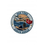 "Her Türk Asker Doğar." Asker patch Arma 9.5 cm 3d, 2025 Yeni Model Tip Cırtlı, 1.sınıf Kalite