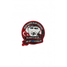"Bizim Maviye Olan Sevdamız" Atatürk patch Arma 9.5 cm 3d, 2025 Yeni Model Tip Cırtlı, 1.sınıf