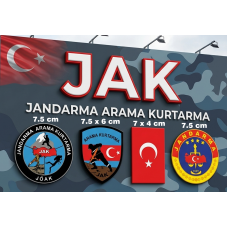  JAK, Jandarma Arama Kurtarma Armaları, 4 lü 1 Takım, Cırtlı, Standart Ölçü, 1.sınıf Kalite