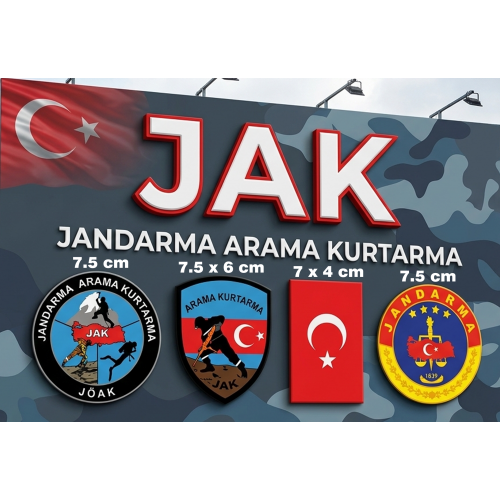 JAK, Jandarma Arama Kurtarma Armaları, 4 lü 1 Takım, Cırtlı, Standart Ölçü, 1.sınıf Kalite