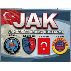  JAK, Jandarma DAĞ Arama Kurtarma Armaları, 4 lü 1 Takım, Cırtlı, Standart Ölçü, 1.sınıf Kalite