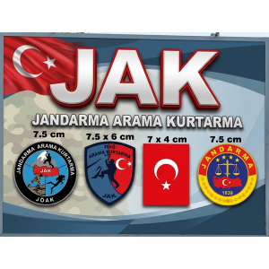  JAK, Jandarma DAĞ Arama Kurtarma Armaları, 4 lü 1 Takım, Cırtlı, Standart Ölçü, 1.sınıf Kalite
