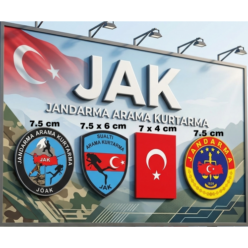  JAK, Jandarma SUALTI Armaları, 4 lü 1 Takım, Cırtlı, Standart Ölçü, 1.sınıf Kalite