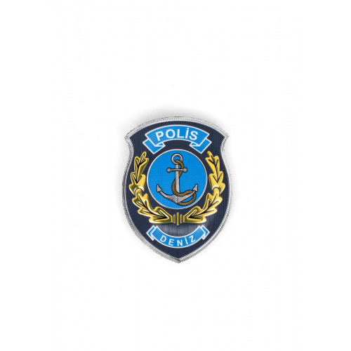 Deniz Polisi Kol Arması Cırtlı, 3D Plastik Tpu, Yeni Tip, Standart Ölçü, 1.sınıf