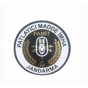 Jandarma Patlayıcı Madde Imha Pamit 3D Arması Cırtlı, Standart Ölçü